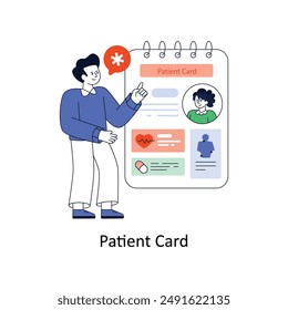 Patient Card Flat Style Design Vector illustration. Stock illustration