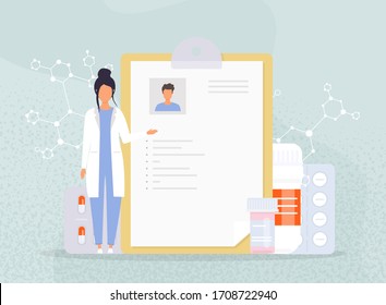 Patient Card. Healthy Diagnosis. Healthcare. Medical Insurance Illustration- Medical Id Card.