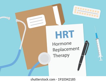 tarjeta de paciente con terapia de reemplazo de hormona - ilustración vectorial