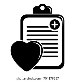 Patient card icon. Simple illustration of patient card vector icon for web