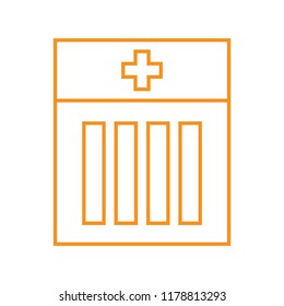Patient card linear icon. Thin line illustration orange