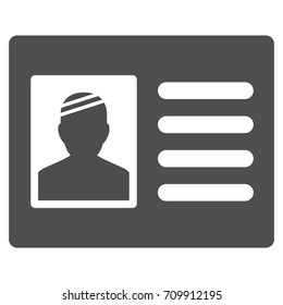 Patient Card vector icon. Style is flat graphic grey symbol.
