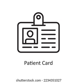 Patient Card Vector Outline Icon Design illustration. Medical Symbol on White background EPS 10 File
