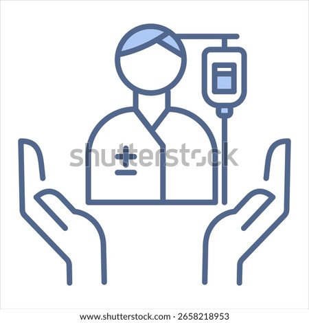 Patient Care Blue Icon Vector Illustration