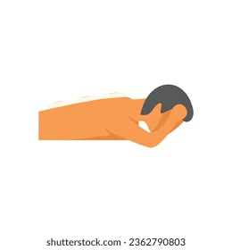 Patient care icon flat vector. Treatment massage. Sport people isolated
