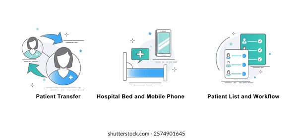 Patient Care and Management. Patient Transfer, Patient List and Workflow, Hospital Bed and Mobile Phone