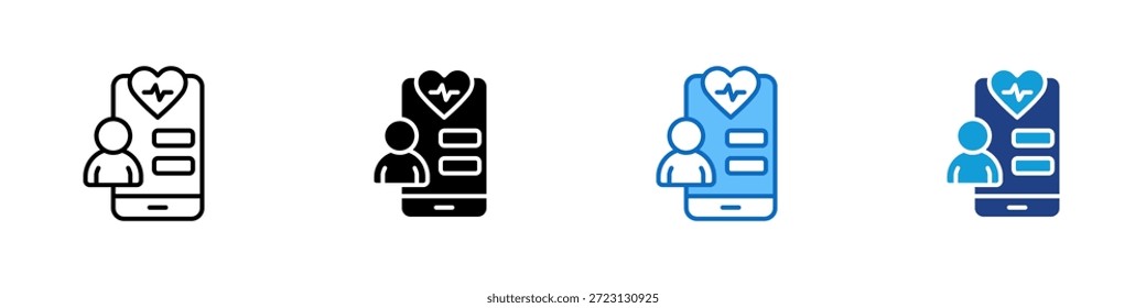 Vector de diseño de íconos de estilo múltiple de atención al paciente: servicio de atención médica centrado en la Asistencia, el monitoreo y la asistencia médica del paciente