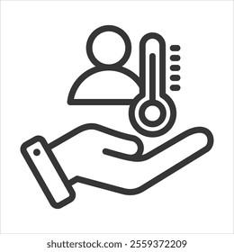 Patient Care Outline Icon Vector Illustration