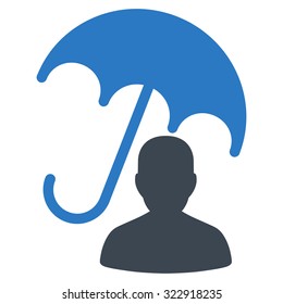 Patient Care vector icon. Style is bicolor flat symbol, smooth blue colors, rounded angles, white background.
