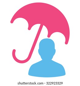 Patient Care vector icon. Style is bicolor flat symbol, pink and blue colors, rounded angles, white background.