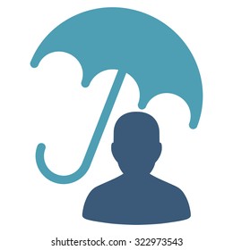 Patient Care vector icon. Style is bicolor flat symbol, cyan and blue colors, rounded angles, white background.