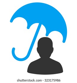 Patient Care vector icon. Style is bicolor flat symbol, blue and gray colors, rounded angles, white background.
