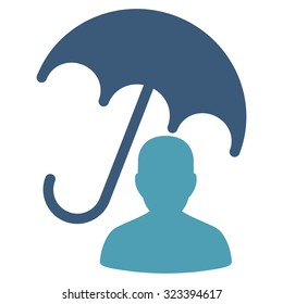 Patient Care vector icon. Style is bicolor flat symbol, cyan and blue colors, rounded angles, white background.