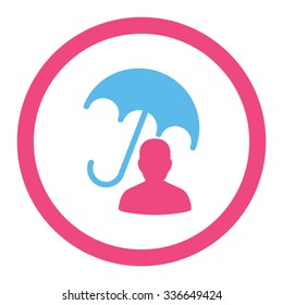 Patient Care vector icon. Style is bicolor flat rounded symbol, pink and blue colors, rounded angles, white background.