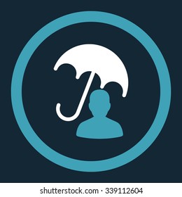 Patient Care vector icon. Style is bicolor flat rounded symbol, blue and white colors, rounded angles, dark blue background.