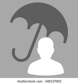Patient Care vector icon. Style is bicolor flat symbol, dark gray and white colors, rounded angles, silver background.