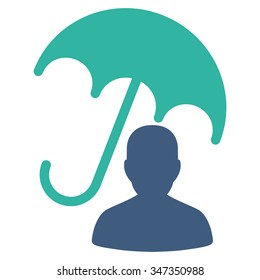 Patient Care vector icon. Style is bicolor flat symbol, cobalt and cyan colors, rounded angles, white background.