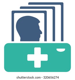 Patient Catalog vector icon. Style is bicolor flat symbol, cobalt and cyan colors, rounded angles, white background.