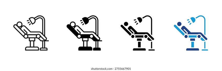 Patient Chair icon set multiple style collection