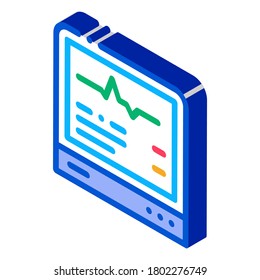 vector de icono de la tarjeta de gráfico del paciente. signo de la tarjeta gráfica isométrica del paciente. ilustración de símbolo aislado de color