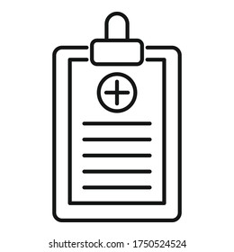 Icono de lista de verificación del paciente. Icono de vector de lista de comprobación de paciente de esquema para diseño web aislado en fondo blanco
