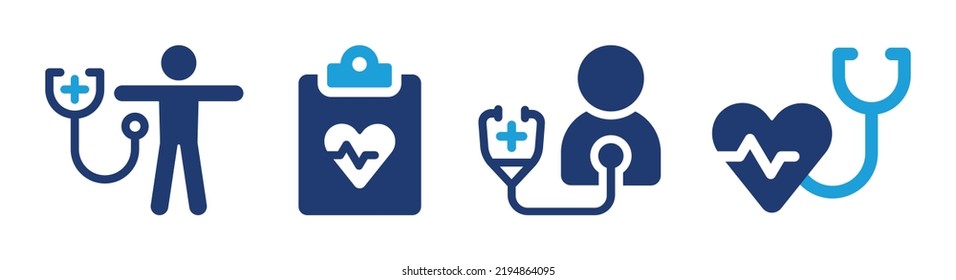 Patient checkup icon set. Diagnosis symbol. Vector illustration.