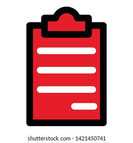 Patient clipboard icon. Outline patient clipboard vector icon for web design isolated on white background