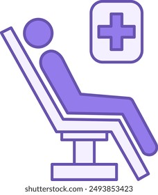 Patient Color Icon. Vector Icon. Patient Awaiting Examination in Hospital. Person Receiving Medical Care. Health and Medicine Concept