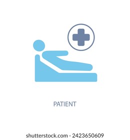 icono de línea de concepto de paciente. Ilustración de elemento simple. diseño de símbolos de contorno de concepto de paciente.