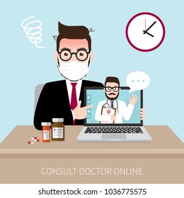 The patient consult doctor online, medical consultation concept, Healthcare services, Ask a doctor