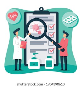 Patient consulting doctor about virus infection