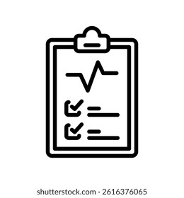 Patient data diagnosis line icon design with trendy style
