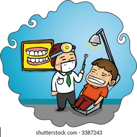 Patient in the dental clinic. (Vector)