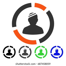 Patient Diagram flat vector pictogram. Colored patient diagram gray, black, blue, green icon versions. Flat icon style for application design.