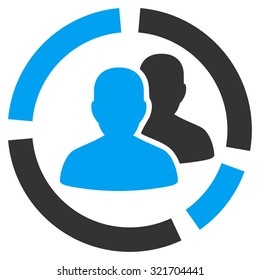 Patient Diagram vector icon. Style is bicolor flat symbol, blue and gray colors, rounded angles, white background.