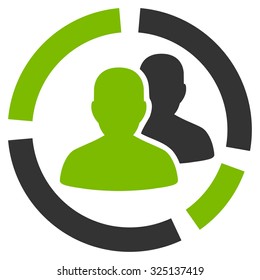 Patient Diagram vector icon. Style is bicolor flat symbol, eco green and gray colors, rounded angles, white background.