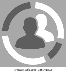 Patient Diagram vector icon. Style is bicolor flat symbol, dark gray and white colors, rounded angles, silver background.