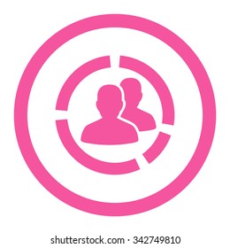 Patient Diagram vector icon. Style is flat rounded symbol, pink color, rounded angles, white background.