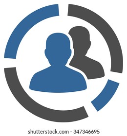 Patient Diagram vector icon. Style is bicolor flat symbol, cobalt and gray colors, rounded angles, white background.