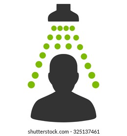 Patient Disinfection vector icon. Style is bicolor flat symbol, eco green and gray colors, rounded angles, white background.