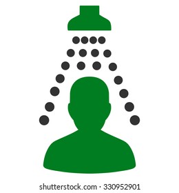 Patient Disinfection vector icon. Style is bicolor flat symbol, green and gray colors, rounded angles, white background.