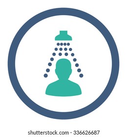 Patient Disinfection vector icon. Style is bicolor flat rounded symbol, cobalt and cyan colors, rounded angles, white background.