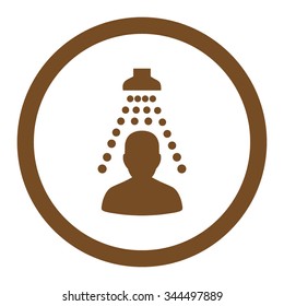 Patient Disinfection vector icon. Style is flat rounded symbol, brown color, rounded angles, white background.