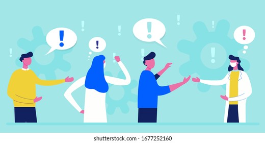 Patient and doctor with face mask talking, examination and check up. Medical care vector illustration. Diagnosis and treatment of coronavirus. Healthcare concept banner. COVID-19 Vaccine treatment.