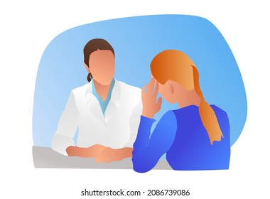 a patient at a doctor's appointment vector design