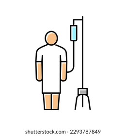 patient with dropper color icon vector. patient with dropper sign. isolated symbol illustration