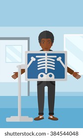 Patient während der Röntgenuntersuchung.