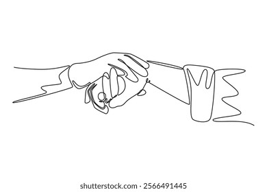 Patient Dynamic concept. Single line draw design vector graphic illustration.