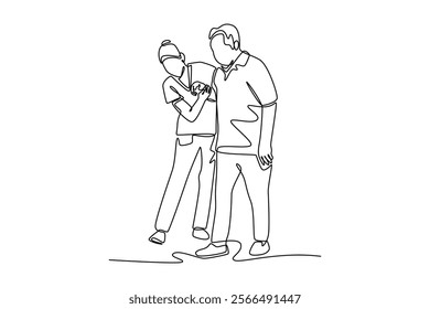 Patient Dynamic concept. Single line draw design vector graphic illustration.