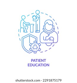 Patient education blue gradient concept icon. Illness awareness. Chronic disease management abstract idea thin line illustration. Isolated outline drawing. Myriad Pro-Bold font used